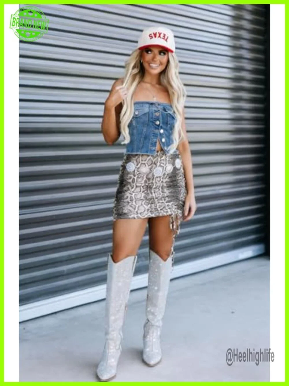 Rhinestone Over the Knee Cowboy Boots, Sparkly Bling Cowgirl Boots Western